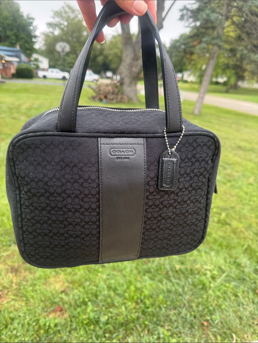 🖤Vintage Coach Transatlantic Black Zip Cosmetic Case Travel Toiletry🖤